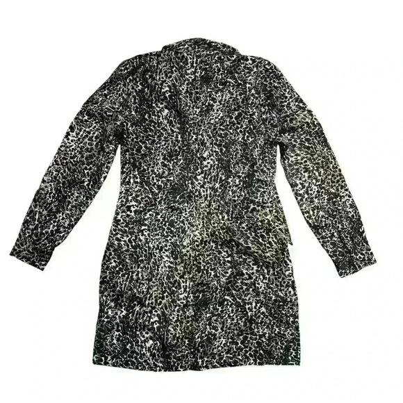 Avec Les Filles Animal Leopard Print Shirt Dress Black Almond Combo Size Medium - Picture 5 of 9